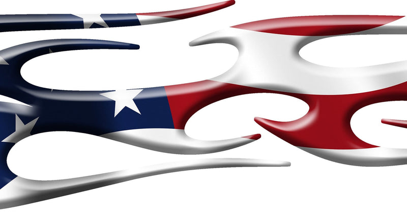 american flag flame auto decal 